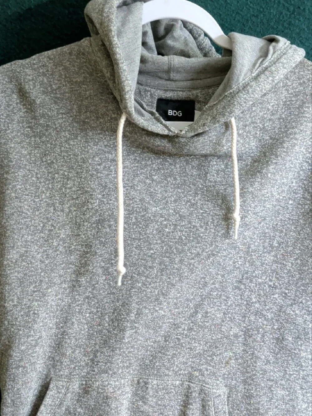 BDG Short-Sleeve Hoodie in Heather Gray